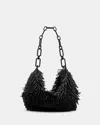 Allsaints Madea Chain Strap Beaded Bag In Black/black