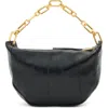 Allsaints Madea Mini Eelskin-embossed Leather Clutch Bag In Black