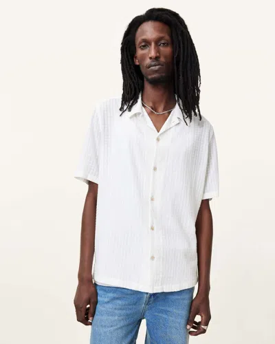Allsaints Madin Relaxed Fit Textured Shirt In Sandy White