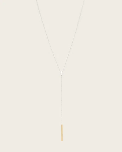 Allsaints Maeve Carabiner Necklace In Silver