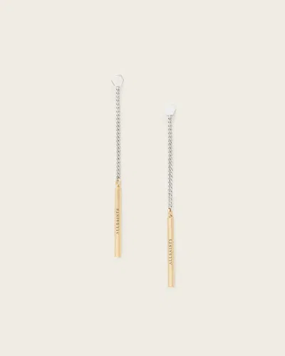 Allsaints Maeve Linear Post Back Earrings In Gold