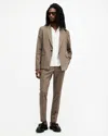 Allsaints Maffrett Checked Skinny Fit Blazer In Stone Taupe