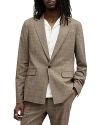 Allsaints Maffrett Checked Skinny Fit Blazer In Stone Taupe