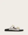 Allsaints Goat Leather Magda Studded Leather Sandals In Silver