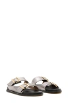 Allsaints Goat Leather Magda Studded Leather Sandals In Silver