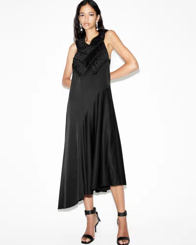 Allsaints Mahree Gathered Slim Fit Midi Dress In Black