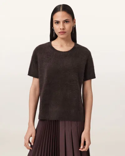 Allsaints Rebel Cashmere T-shirt In Brown