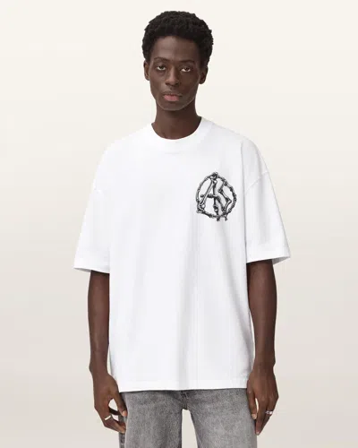 Allsaints Anatomica Oversized T-shirt In White