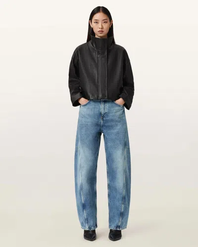 Allsaints Main: 100% Cotton Carter Barrel Leg Jeans In Blue