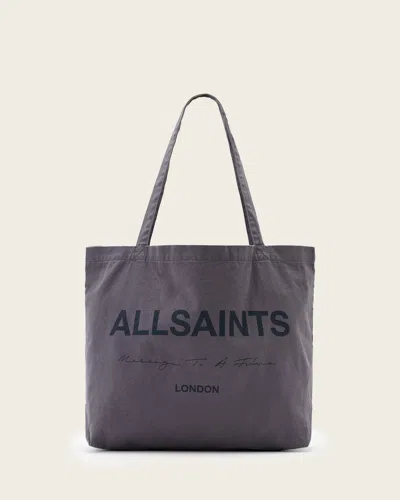 Allsaints Future Cotton Tote Bag In Blue