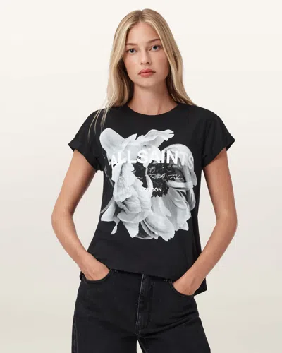 Allsaints Lena Anna Floral T-shirt In Black