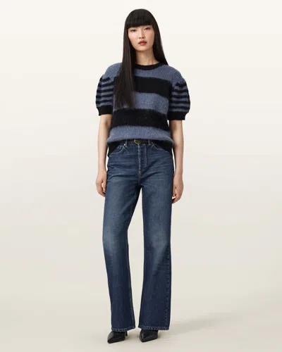 ALLSAINTS MAIN: 100% COTTON MATHILDE RELAXED BOOTCUT JEANS