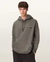 Allsaints Redact Pullover Embroidered Logo Hoodie In Gray