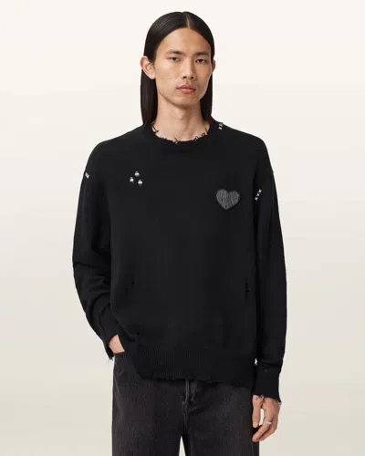 ALLSAINTS ALLSAINTS THEO DISTRESSED EMBROIDERED JUMPER,