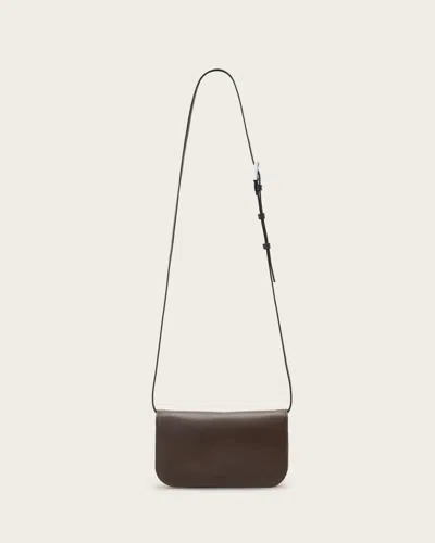Allsaints Main: 100% Cow Leather Maeve Leather Cardholder Crossbody In Brown