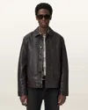 Allsaints Main: 100% Cow Leather Nates Leather Jacket In Brown