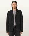Allsaints Main: 100% Cow Suede Hornett Suede Blazer In Black