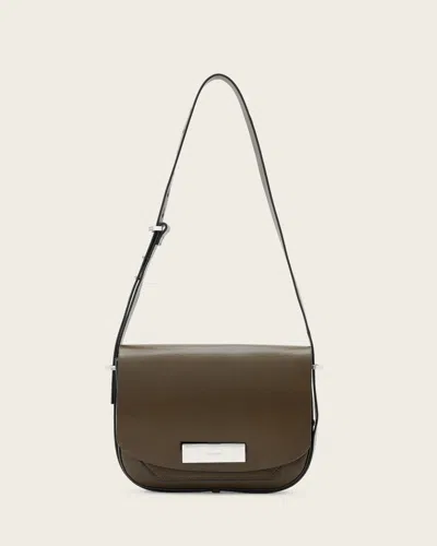 Allsaints Etta Leather Satchel Bag In Green