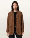 Allsaints Main: 100% Goat Suede Arna Suede Blazer In Multi