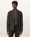 Allsaints Main: 100% Goat Suede Monet Waxed Suede Blazer In Brown