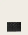 Allsaints Bettina Small Quilted Leather Clutch In Black