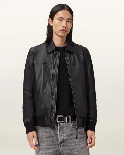 Allsaints Rashford Leather Jacket In Animal Print