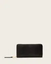 Allsaints Small Leather Travel Wallet In Black