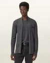 Allsaints Lover Merino Open Cardigan In Gray