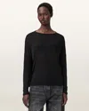 Allsaints Main: 100% Modal Rita Oversized Sheer T-shirt In Black