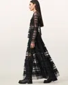 Allsaints Arlea Tulle Maxi Skirt In Black