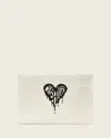 Allsaints Izzy Heart Clutch In White