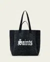 Allsaints Main: 100% Polyester Izzy Saint Tote Bag In Black