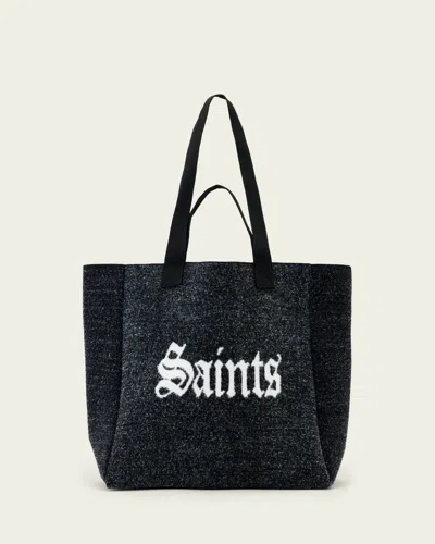 Allsaints Main: 100% Polyester Izzy Saint Tote Bag In Black