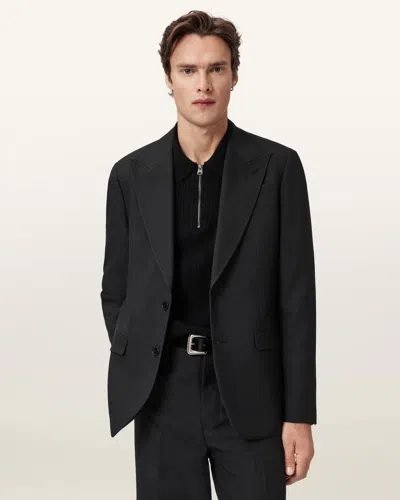 Allsaints Main: 100% Polyester Kido Lapel Blazer In Black