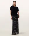 Allsaints Ilka Embellished Skirt In Black