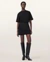 Allsaints Oona Pleated Asymmetric Miniskirt In Black