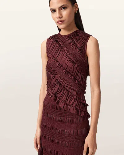Allsaints Nyla Ruffled Midi Dress