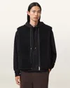 Allsaints Main: 100% Polyester Otis Sherpa Boxy Vest In Black