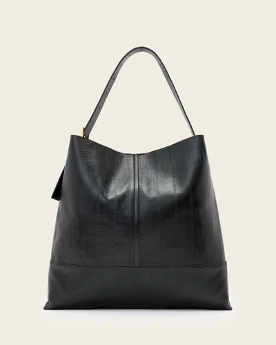 Allsaints Main: 100% Sheep Leather Asha Leather Shoulder Bag In Black