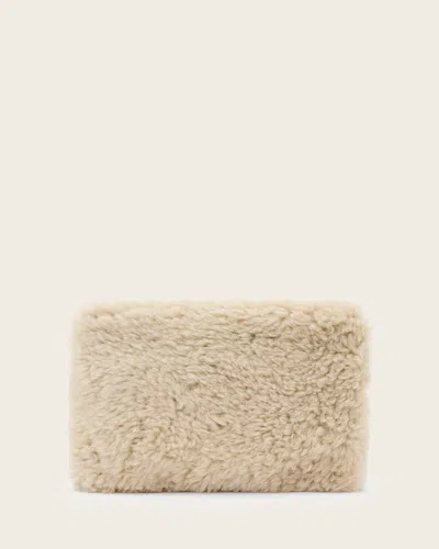 Allsaints Bettina Shearling Clutch Bag In Brown