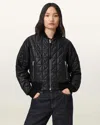 Allsaints Carly Quilted Leather Bomber Jacket In Black