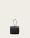 Allsaints Womens Black Haven Branded Leather Airpods Cas In Black