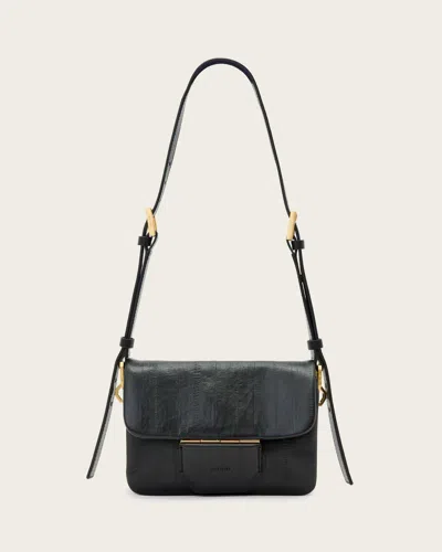 Allsaints Main: 100% Sheep Leather Jupiter Leather Crossbody Bag In Black