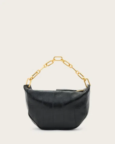 Allsaints Main: 100% Sheep Leather Madea Mini Leather Clutch Bag In Black