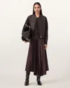 Allsaints Main: 100% Sheep Leather Orten Leather Bomber Jacket In Burgundy