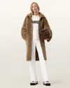 Allsaints Serra Reversible Shearling Coat In Brown