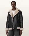 Allsaints Sola Shearling Biker Jacket In Black