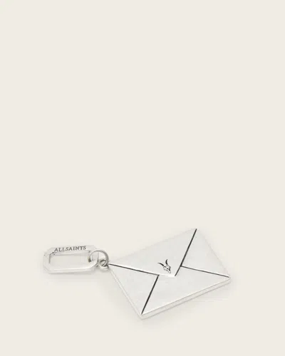Allsaints Main: 100% Sterling Silver Envelope Sterling Silver Pendant Charm In Transparent