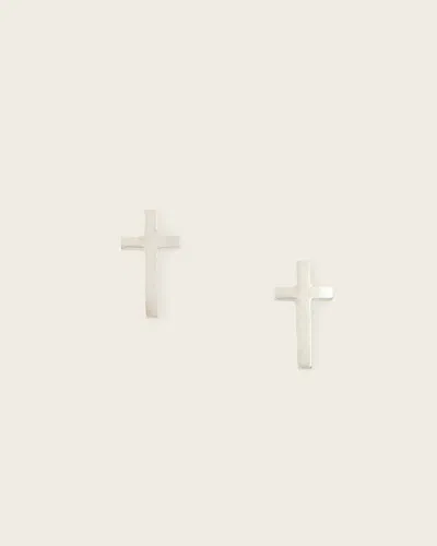 Allsaints Main: 100% Sterling Silver Gabe Cross Stud Earrings