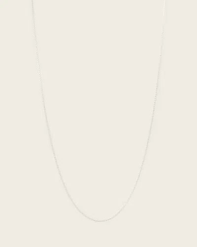 Allsaints Main: 100% Sterling Silver Leor Slim Chain Necklace In Metallic